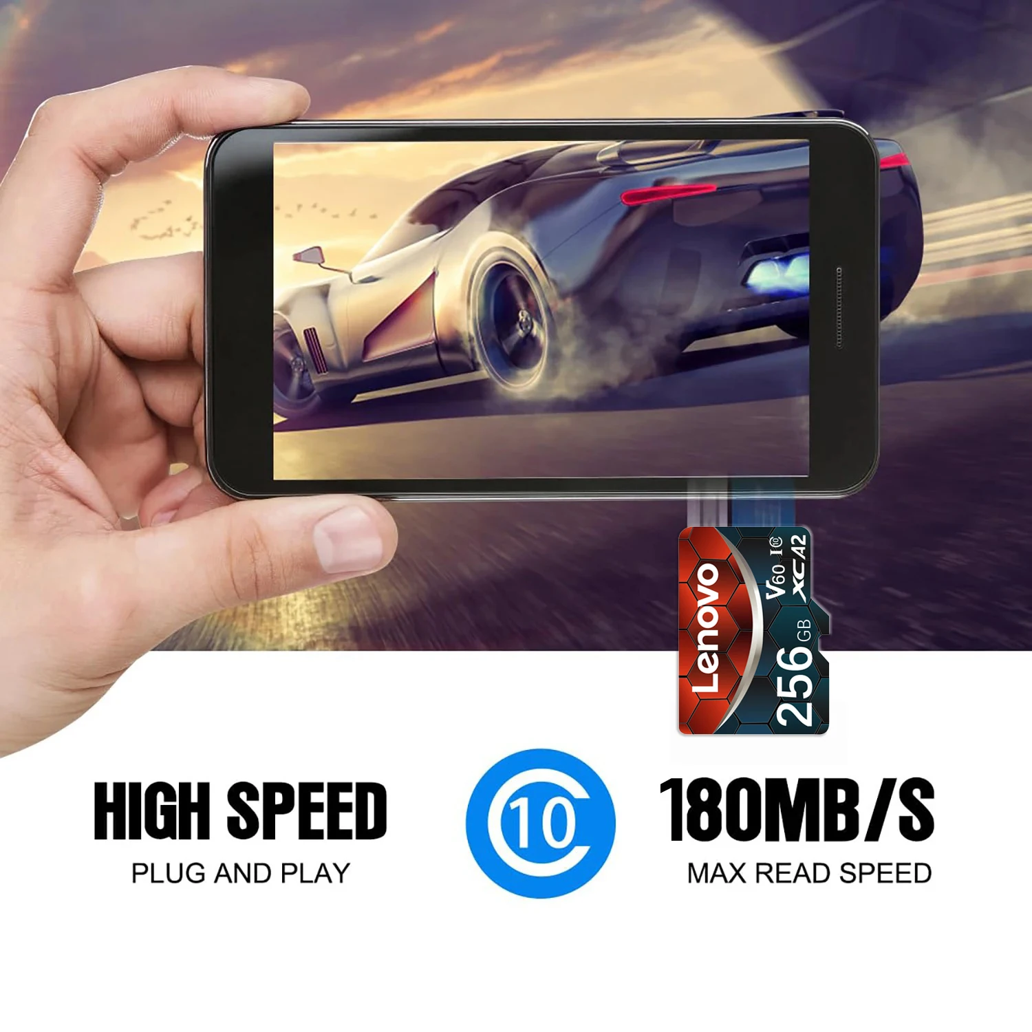 Lenovo Memory Card Class10 High Speed V60 U3 TF Flash Card For DJI Mavic Drone GoPro Camera With Adapter 64GB 128GB 256GB 512GB view 4