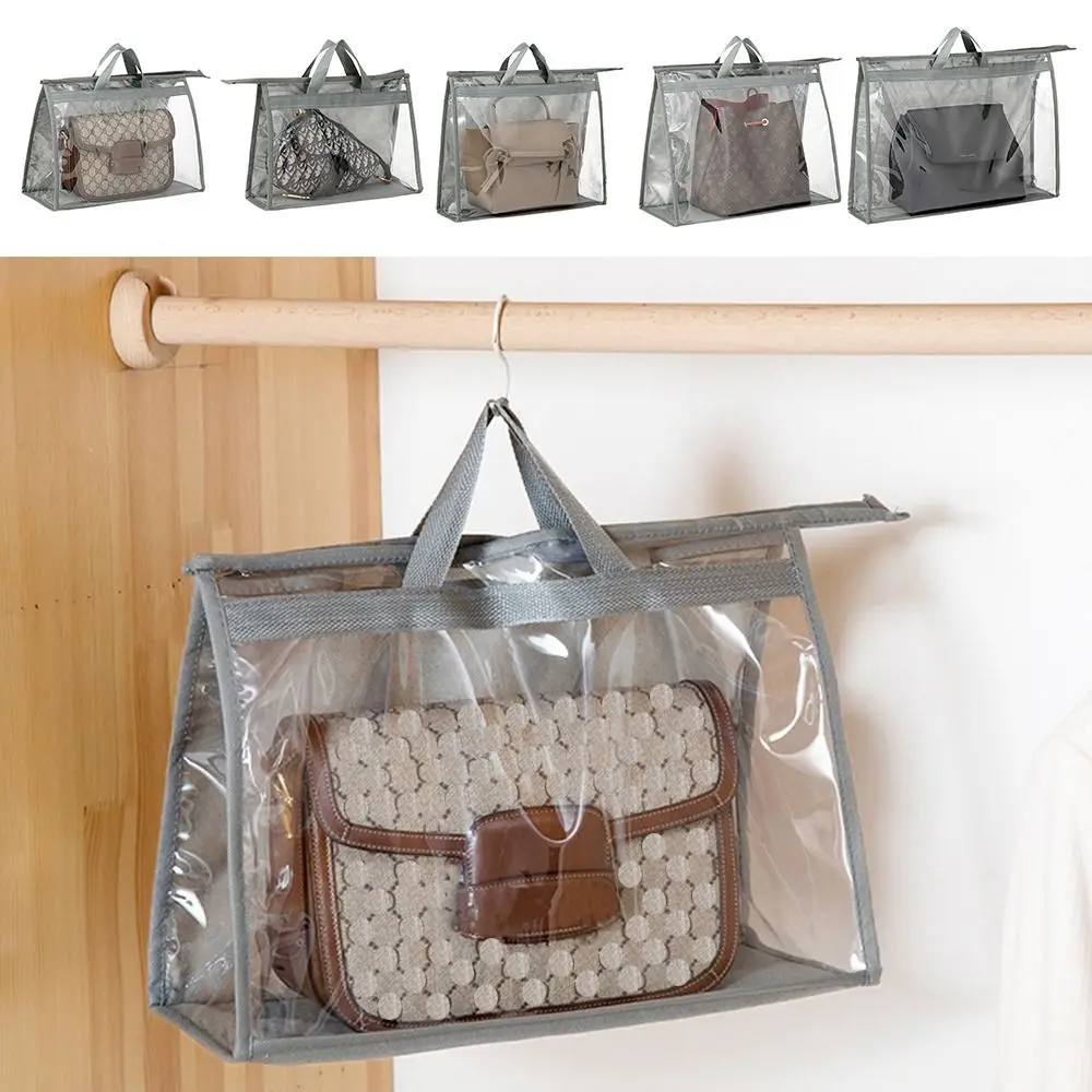 

Home Transparent Handbag Storage Bag PVC Dust-Proof Storage Case Non-Woven Hanging Bag Organizer Handbag Protection