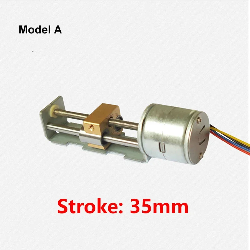 Stroke  35mm/55mm/80mm Linear Actuator Micro 15mm/20mm Two-phase Four-wire Stepper Motor With Copper Nut DIY  XYZ 3D printer