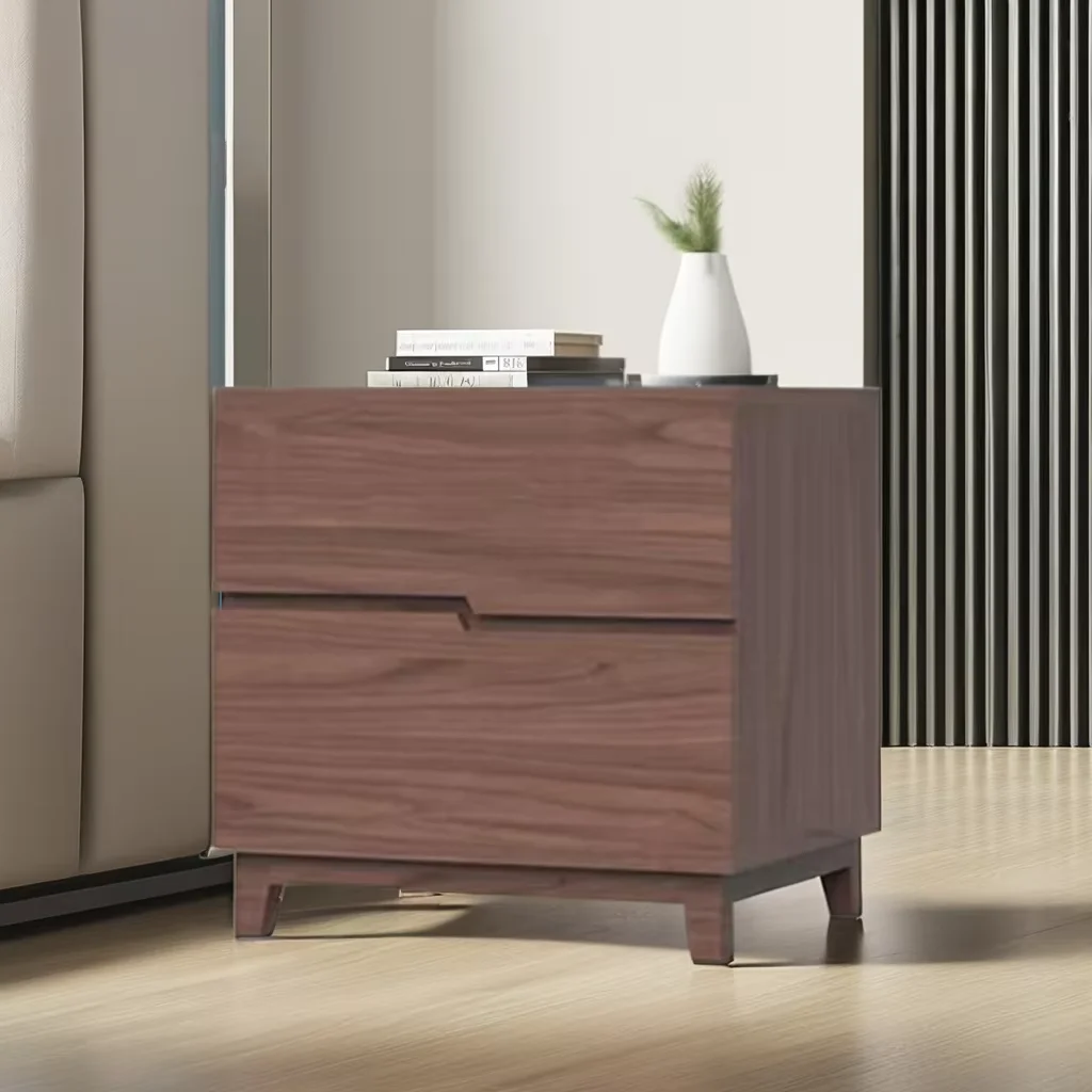 

Benutzer definierte moderne Nachttisch Massiv Eschenholz 2-Schubladen-Nachttisch mit gerilltem Griff Schlafzimmer