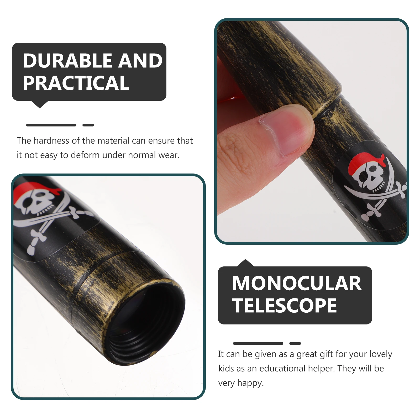 

Kids Pirate Accessories Telescope Toys Decor for Pocket Plastic Telescopes Children