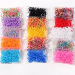 Colorido elástico descartável para meninas, laços de cabelo, Headband, suporte de rabo de cavalo, bandas infantis, acessórios para cabelo infantil, 500 pcs, 1000 pcs, 2000pcs