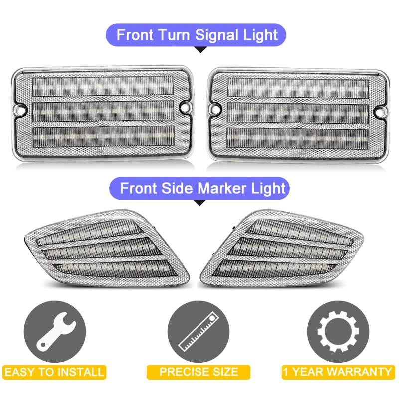 4 Uds lente transparente lámpara delantera ámbar luz LED de intermitente luces de posición lateral para Jeep Wrangler TJ 1997 1998 1999 2000 2001-2006