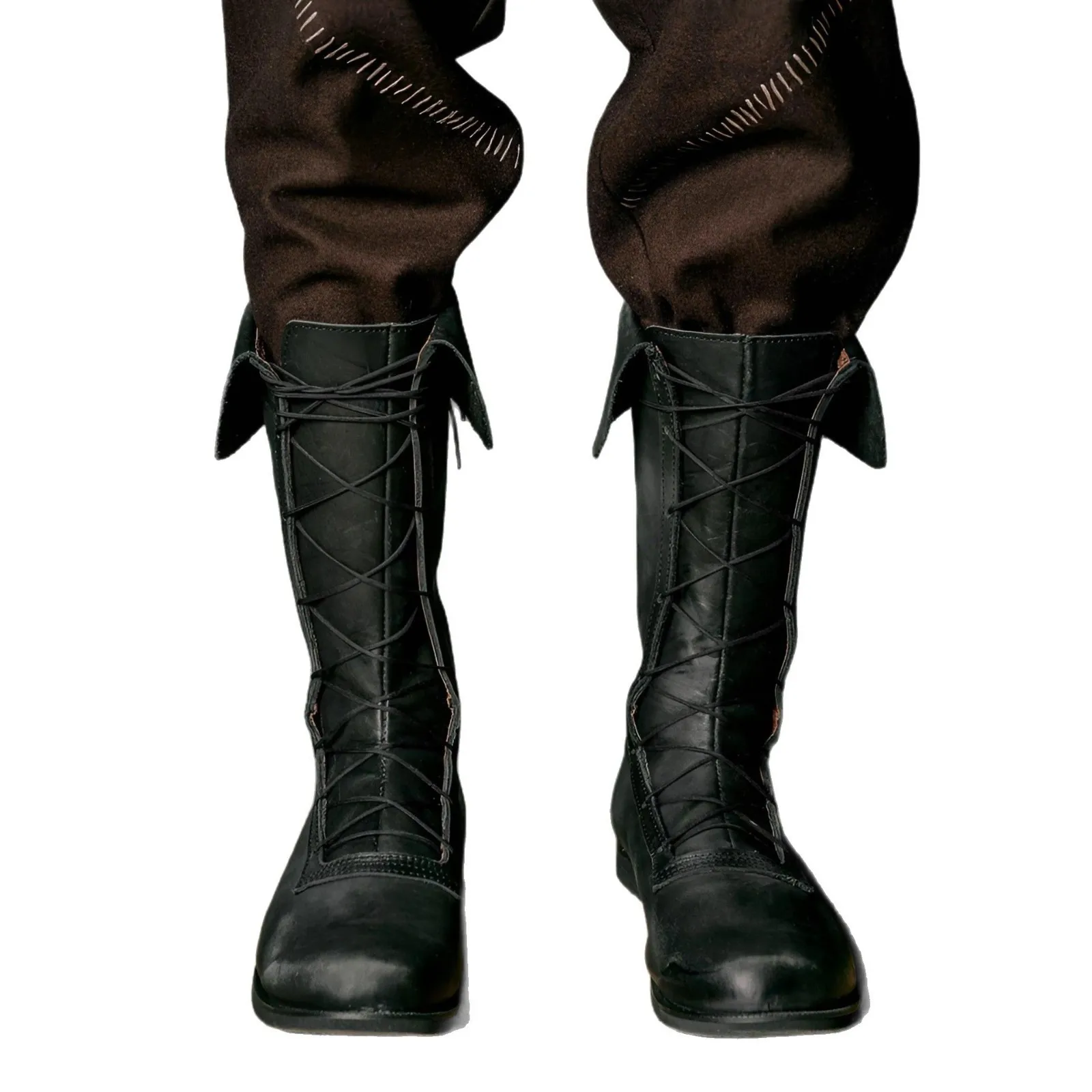 Botas de caballero vikingo de arte Retro Medieval para hombre, zapatos de Cosplay de cuero Pu, juego de rol de guerrero, zapatos de fiesta de Halloween, accesorios 2025