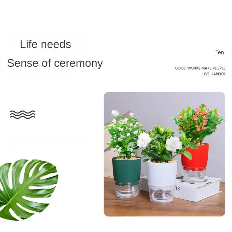 Automatic Watering Flower Pot Corrosion Resistant Succulent Plant Pot Reusable Double Layer Plants Basket Garden Supplies