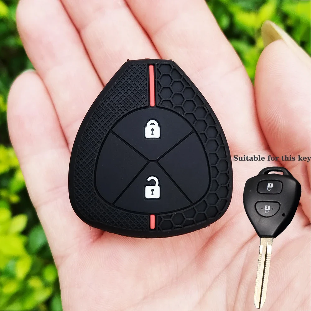 For Toyota Corolla Camry Reiz RAV4 Crown Avalon Prince Matrix Auris FOB Housing 2 Button Silicone Car Key Case Cover Shell