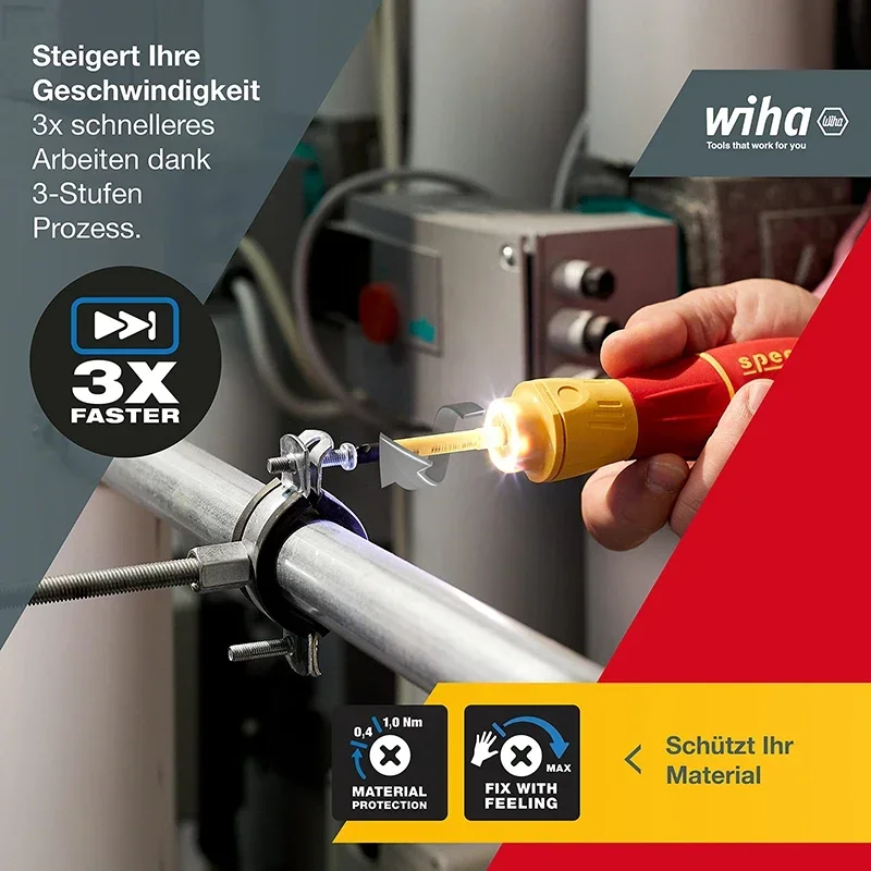 Wiha Electric Screwdriver SpeedE II 7Pcs with slimBits DIY Power Impact Driver Lithium-Ion 44318   tools set