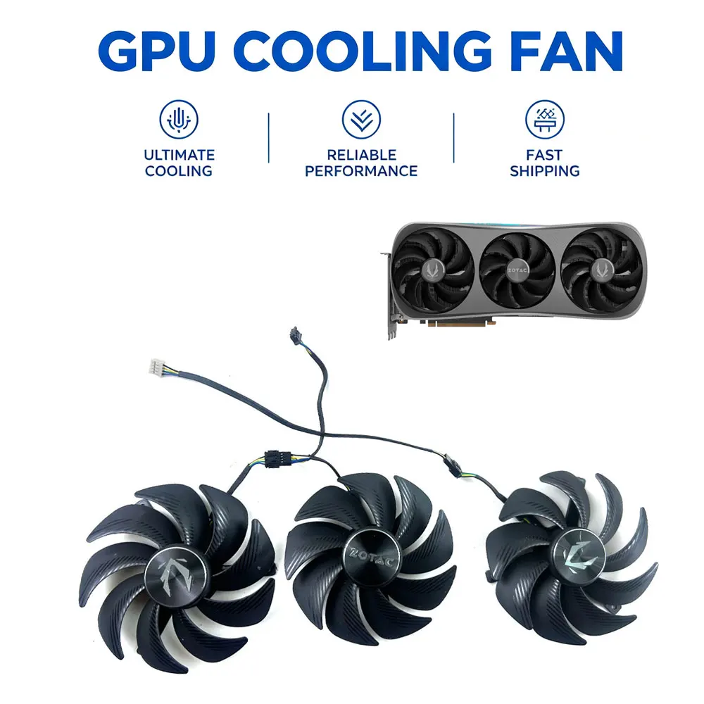 Original old Ball bearin 4PIN For ZOTAC GAMING GeForce RTX 4090 Trinity OC ZT-D40900J-10P video card fans