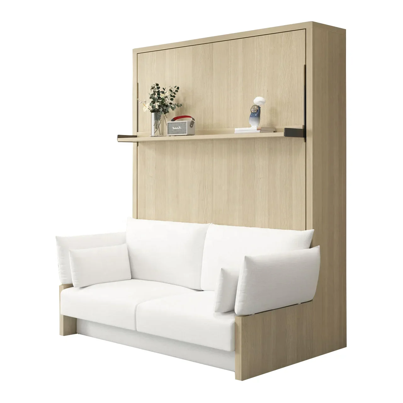 New Design Nordic Style Customized Size Multifunctional Murphy Bed Easy Installation Vertical Folding Wall Bed with Sofa