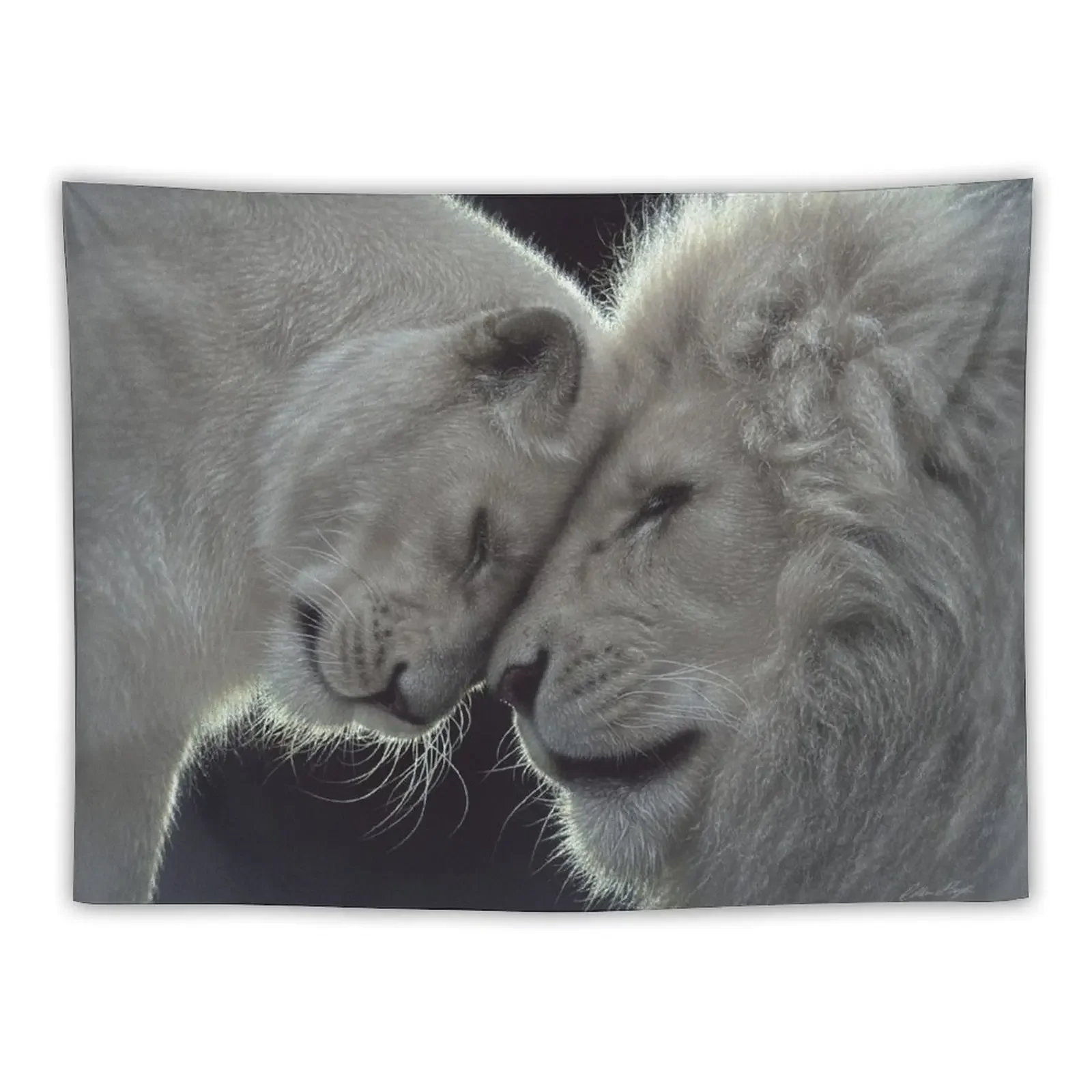 

White Lion Love Tapestry Home Decor Accessories Aesthetic Room Decorations Tapestry