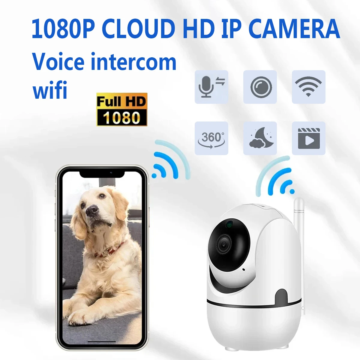 

1080P HD Wifi Surveillance Camera Baby Monitor CCTV Smart IP Security Camera Two Way Talk Night Vision Intelligent Tracking