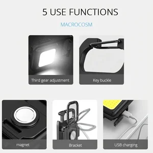 Bequemes Handgepäckketten-Campinglicht, wiederaufladbare Multifunktionsfunktion, Mini hight helle Campingleuchten 10 Multifunktionelle Schlüsselkasten des Hauptverkaufs - №2