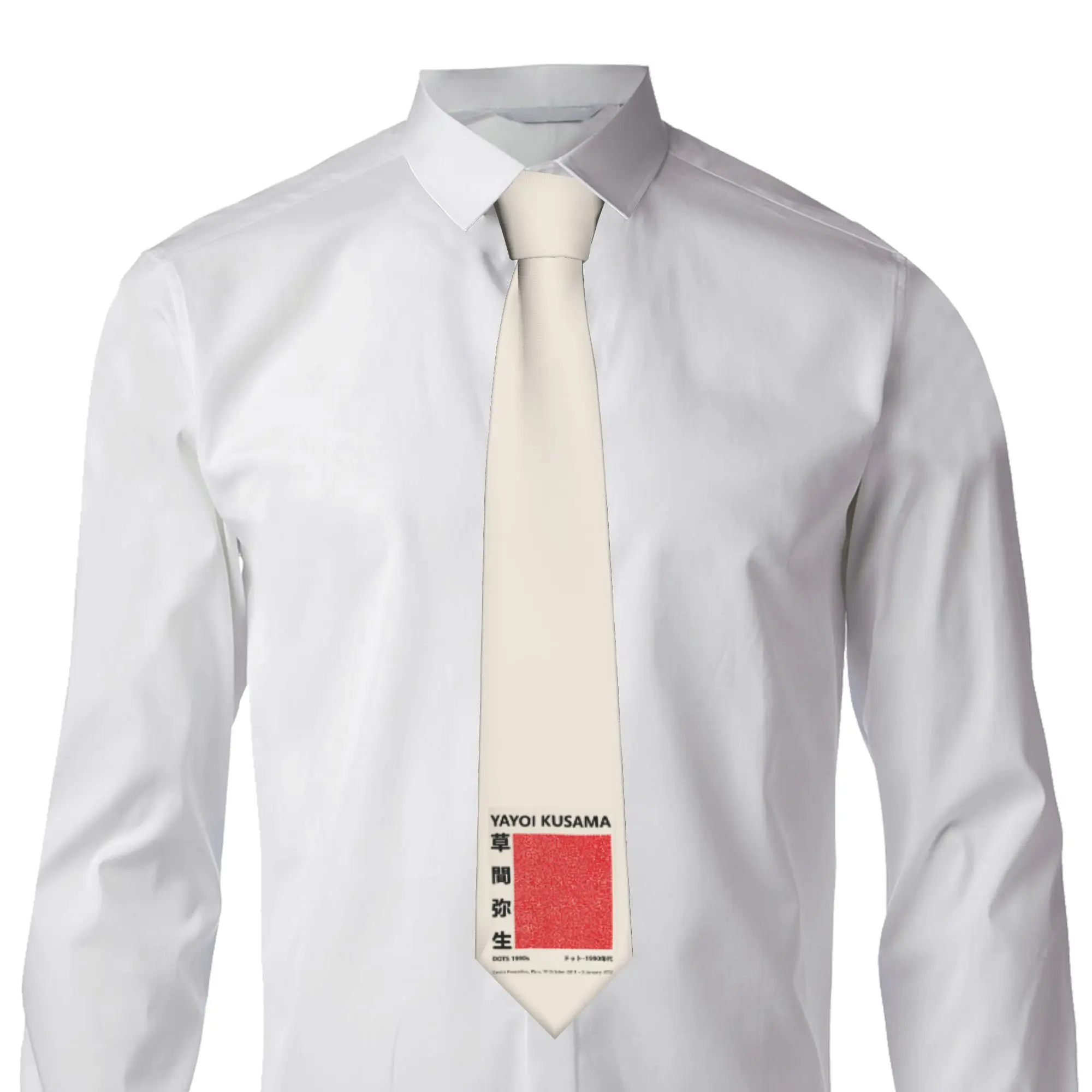 Classic Dots Red Yayoi Kusama Tie for Office Men Abstract Painting Necktie