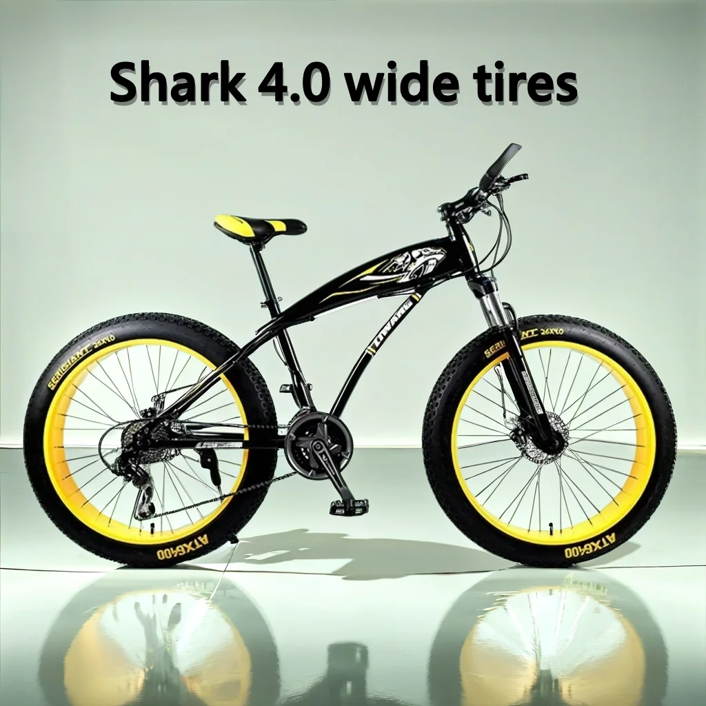 4.0 Big Fat Tire MTB Dual Disc Brake Fatbike Snowmobile Shock Absorption Mountain Bike Variable Speed Cross Country Bicycle