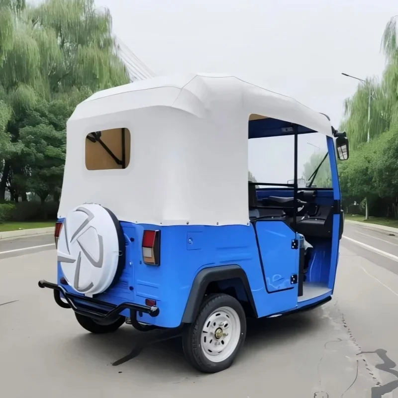 Bajaj TVS Model Tuktuk 60V/72V 4500W 100km Range Open Steel 2-Row Passenger Tricycle
