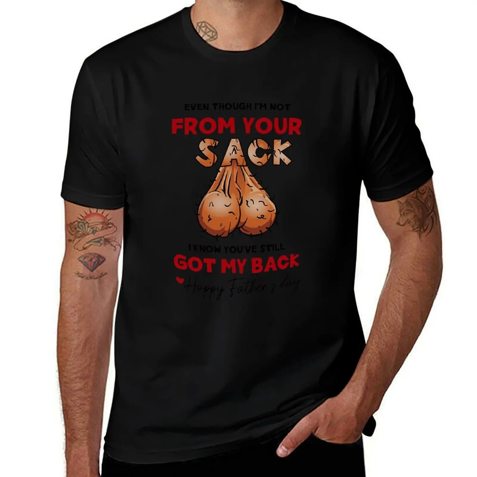 Malgré le fait que je ne suis pas de votre région, je sais que vous me soutenez toujours. T-shirt Joyeuse fête des pères, T-shirt anti-rides à manches courtes