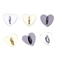 5Pcs Self Adhesive Metal Flatback Heart Sticking Phone Pendant Holder Hooks For DIY Sticking Hooks Accessories Charms Clasp
