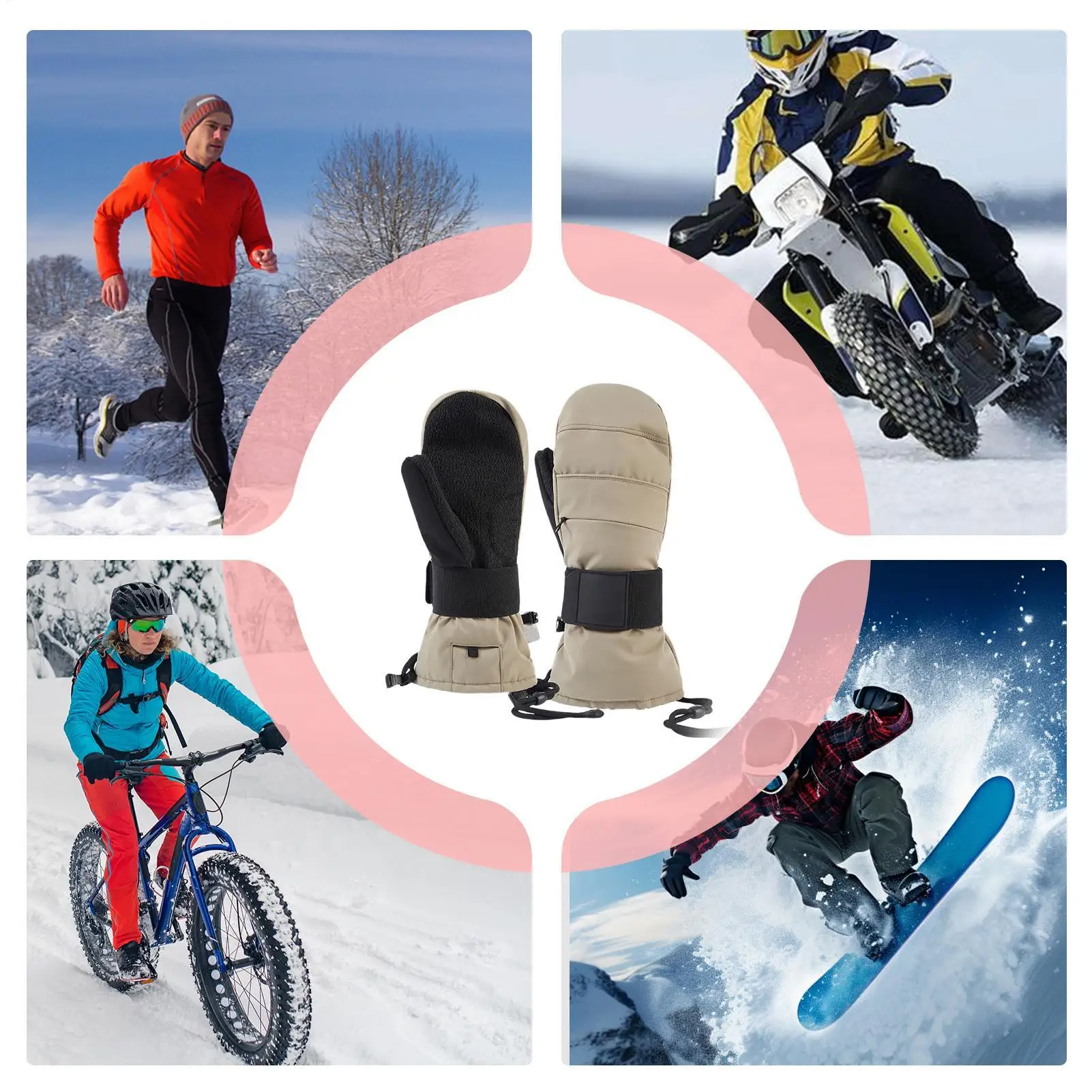 

Cold Weather Motorcycle Gloves Touchscreen Thermal Mittens With Wrist Guard Fleece Lined Cycling Gloves For Men Winter