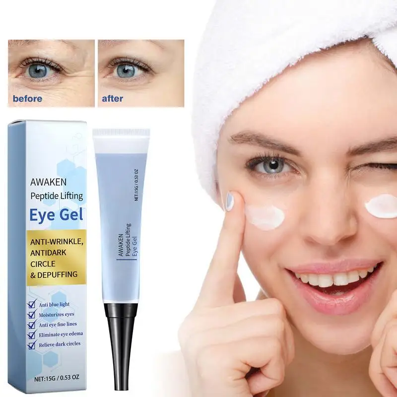 1pcs Awaken Peptide Lifting Eye Gel women Eye Moisturizing Under Eye serum For Dark Circle Puffiness Fine Lines Eye Care