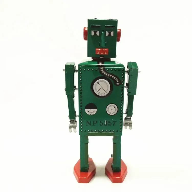 Vintage Wind Up Tin Toy Robot Craft regalo da collezione per adulti Robot Lilliput a orologeria fatto a mano, arredamento perfetto per il giocattolo