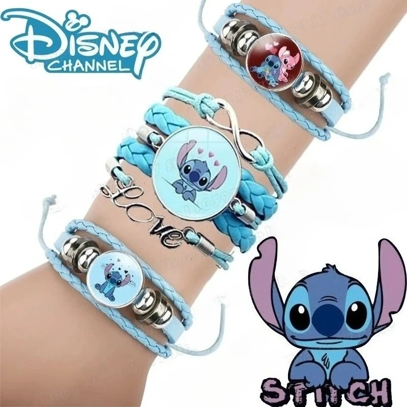 Pulsera de Disney Lilo y Stitch, decoración de Anime, suministros para fiesta de cumpleaños, decoración para Cosplay, pulsera creativa, regalos bonitos, juguetes
