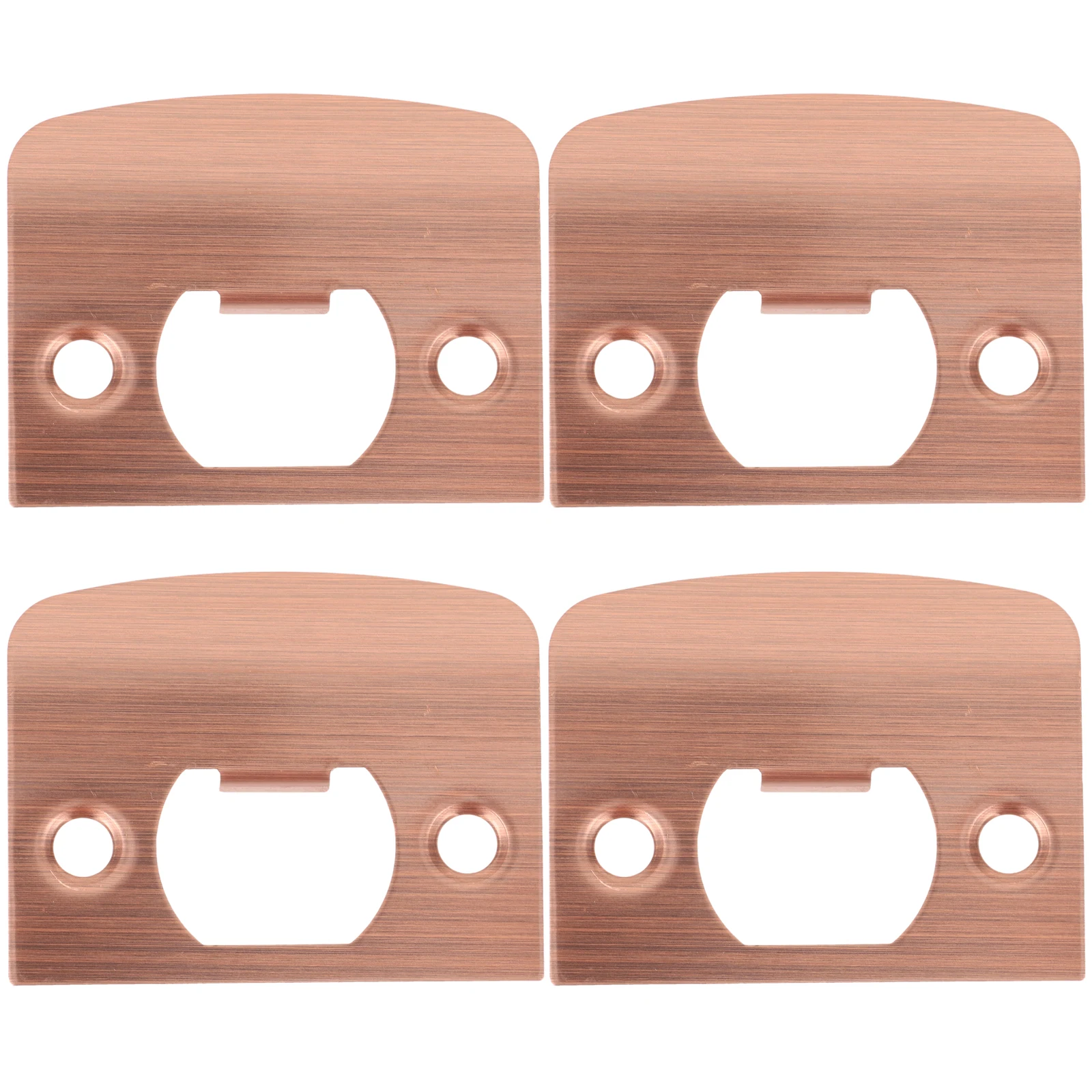 

4 pcs Stainless Steel Lock Tongue Guide Plates D type Red Bronze Room Door Strike Latch Compatible Universal Practical