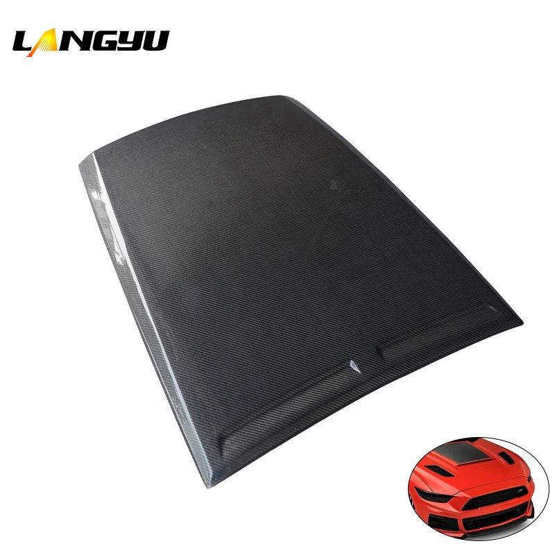 Car Parts R Style Carbon Fiber Engine Hood Car Bonnet Scoop For For Mustang 2015-2017