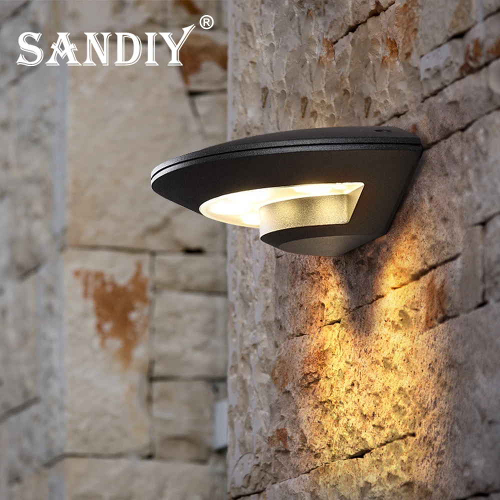 SANDIY Wall Lamp Outdoor Nightlight Waterproof Porch Light IP65 Exterior Garden Sconce for Hallway Gate Courtyard Led Luminaire