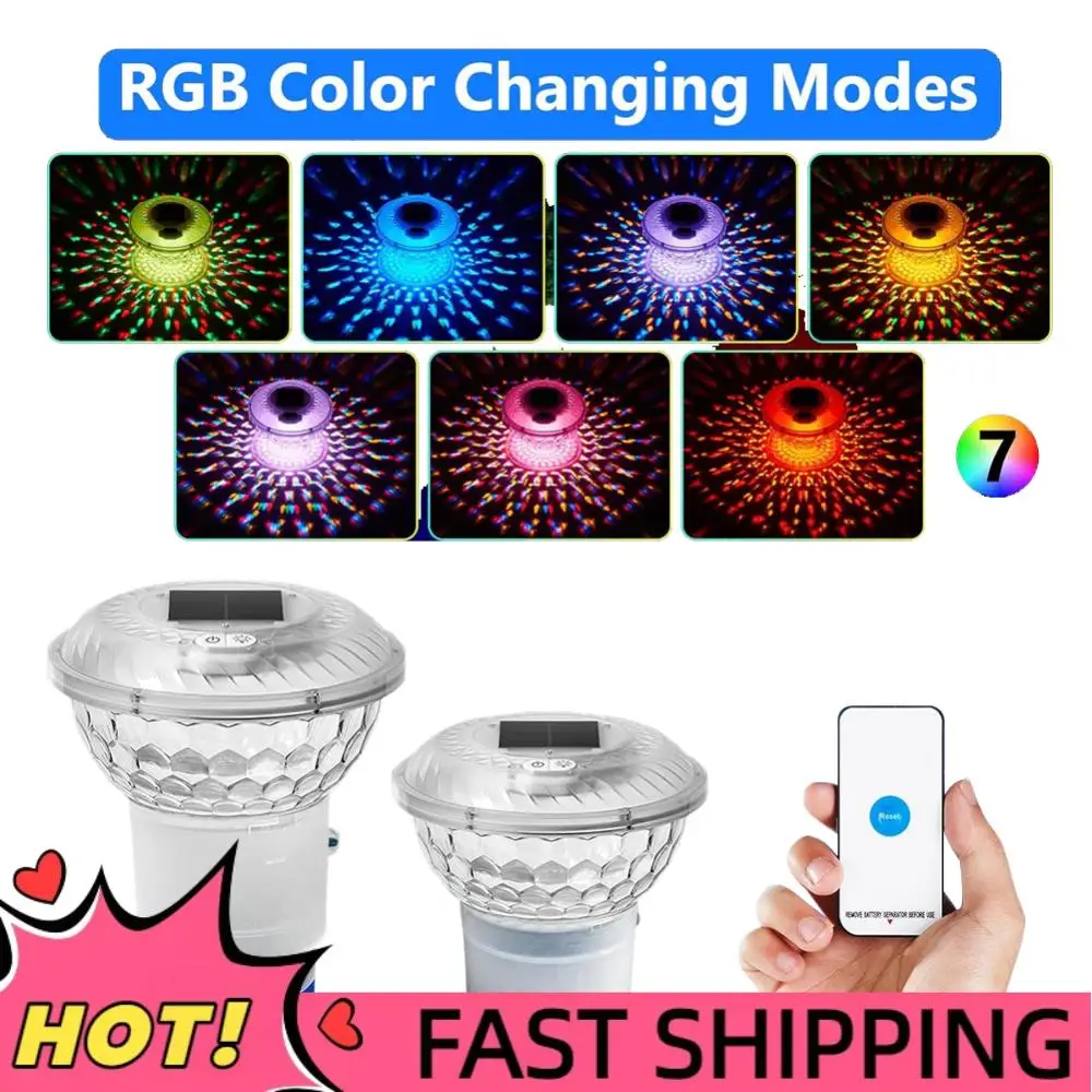 

Solar Pool Chlorine Floater with Colorful Lights Floating Pool Chlorine Dispenser Chlorine Tablet Floater for Pool Spa Hot Tub