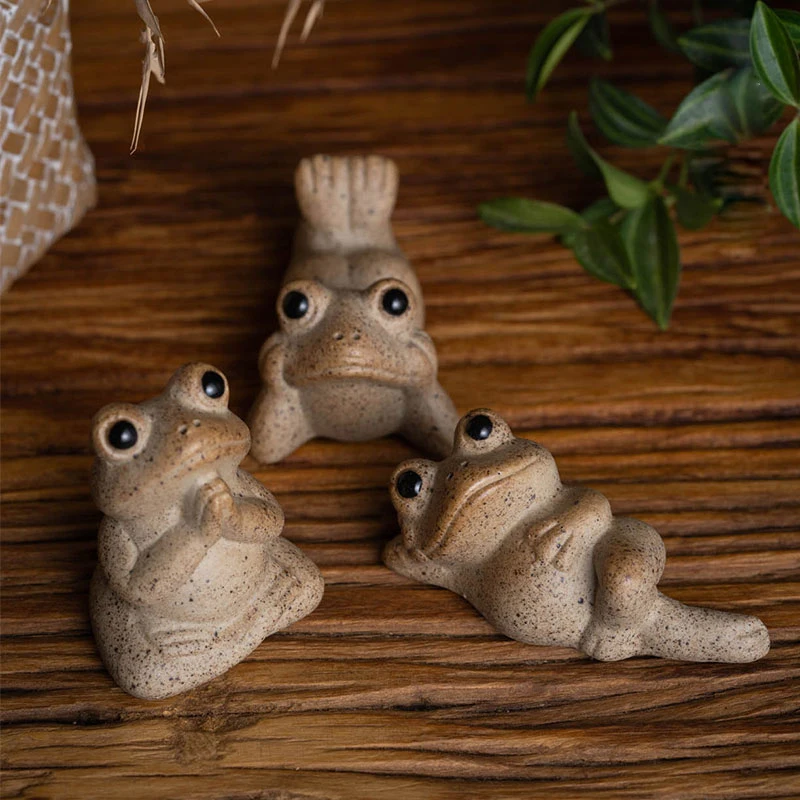 

Handmade Ceramic Tea Plate for Home Decoration, Buddhist Zen Frog, Cute Figurines, Gong Fu, Tea Accessories