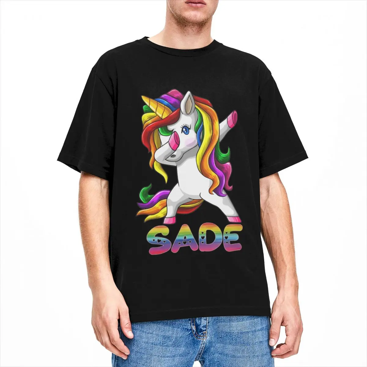 Vintage T-Shirt Rainbow Unicorn 100 Cotton T-Shirts Dabbing Unicorn Hipster Tee Shirt Men Awesome Design Short Sleeve Clothing