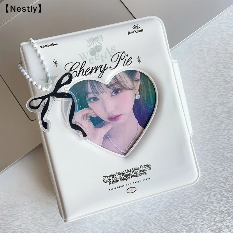Kpop Photocards Binder Sweet Bow Photo Album Mini Photocard Holder 3 Inch Love Heart Picture Storage Case〔Nest〕