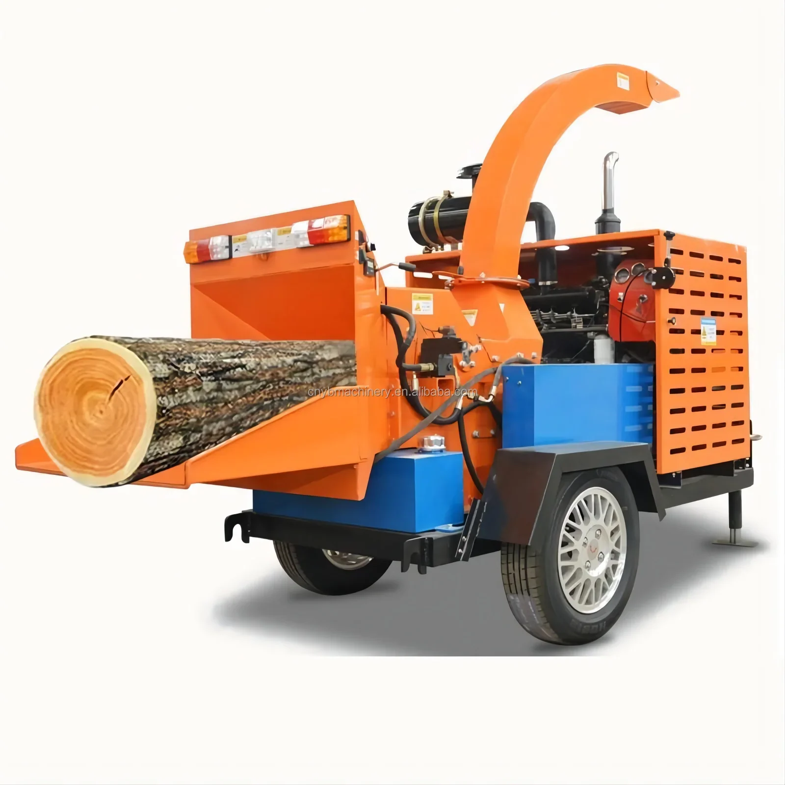 Hot sale 50 self powered  Wood Chipper Machine Hydraulic feeding Mobile wood chipper shredder