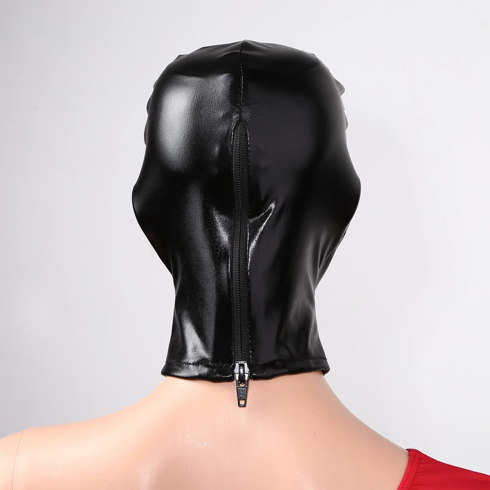 Latex Face Mask Women Mens Unisex Open Mouth and Eye Head Cover Face Mask Hood Mask Sexy Cosplay Role Play Costume