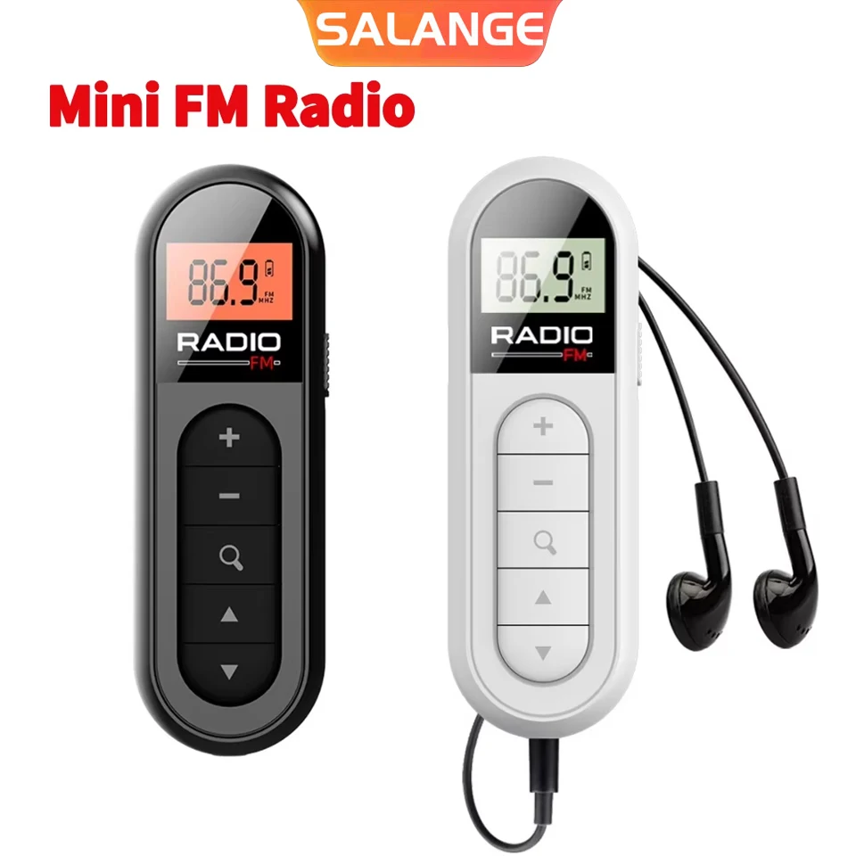 

FM-радио с подсветкой, ЖК-дисплей, мини-карманное радио с зажимом и наушниками 3,5 мм, персональное радио Walkman для бега, кемпинга, спорта