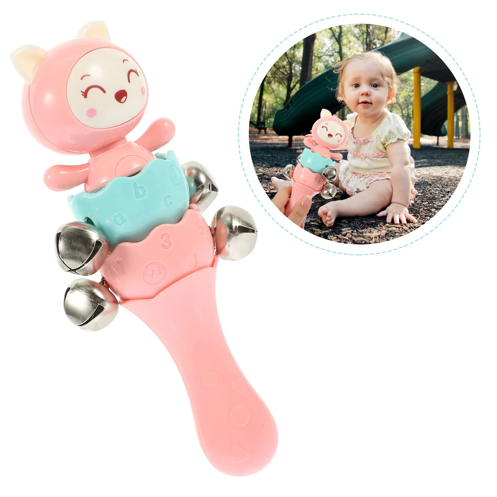 قبضة اليد حشرجة الموت مادة قوية ممتازة آمنة الطفل Handbell تعزز التنسيق أداة عزف موسيقى تعليمية للأطفال #6