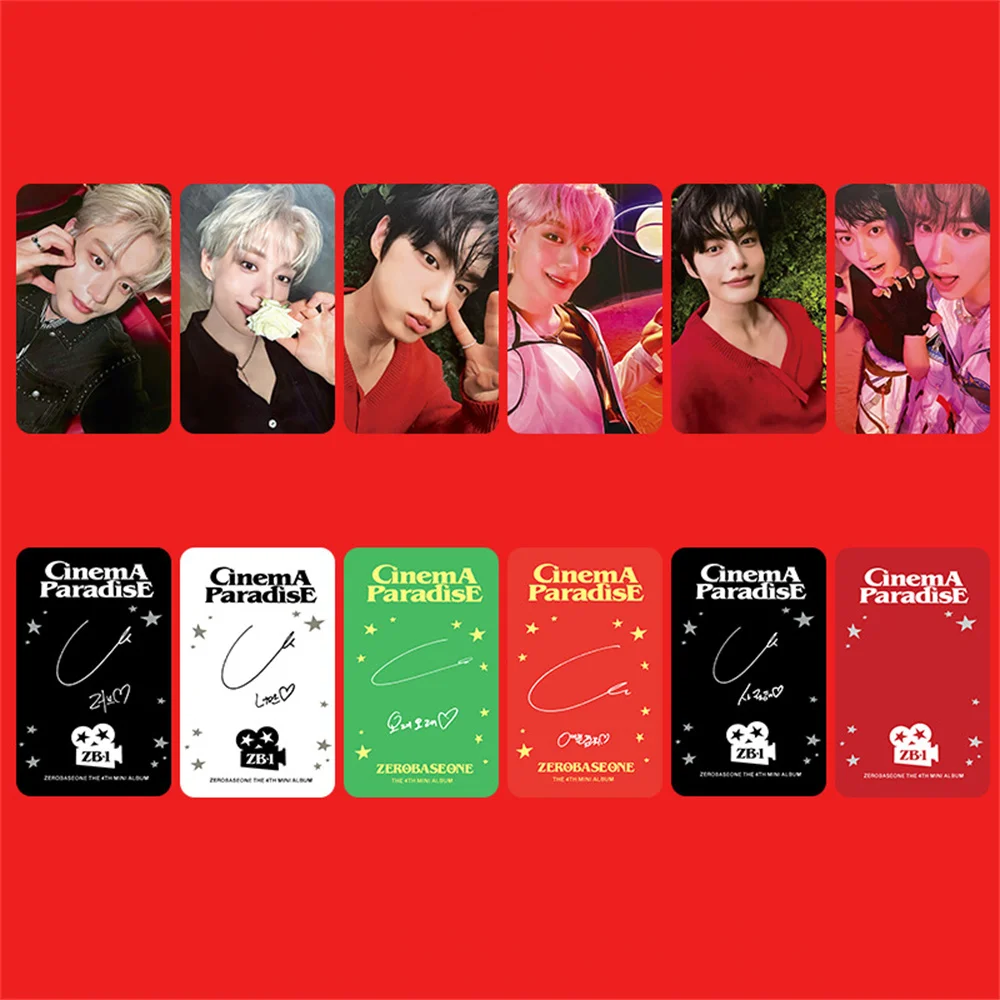 6Pcs/Set KPOP ZB1 CINEMA PARADISE Album Personal Selfie LOMO Cards Zerobaseone Ricky Gunwook Jiwoong Fashion Photocard Fans Gift