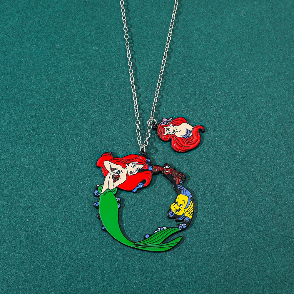 Anime Peripherals Disney Sweet Cute The Little Mermaid With Necklace Exquisite Jewelry Necklace Pendant Deliver My Friend Gift