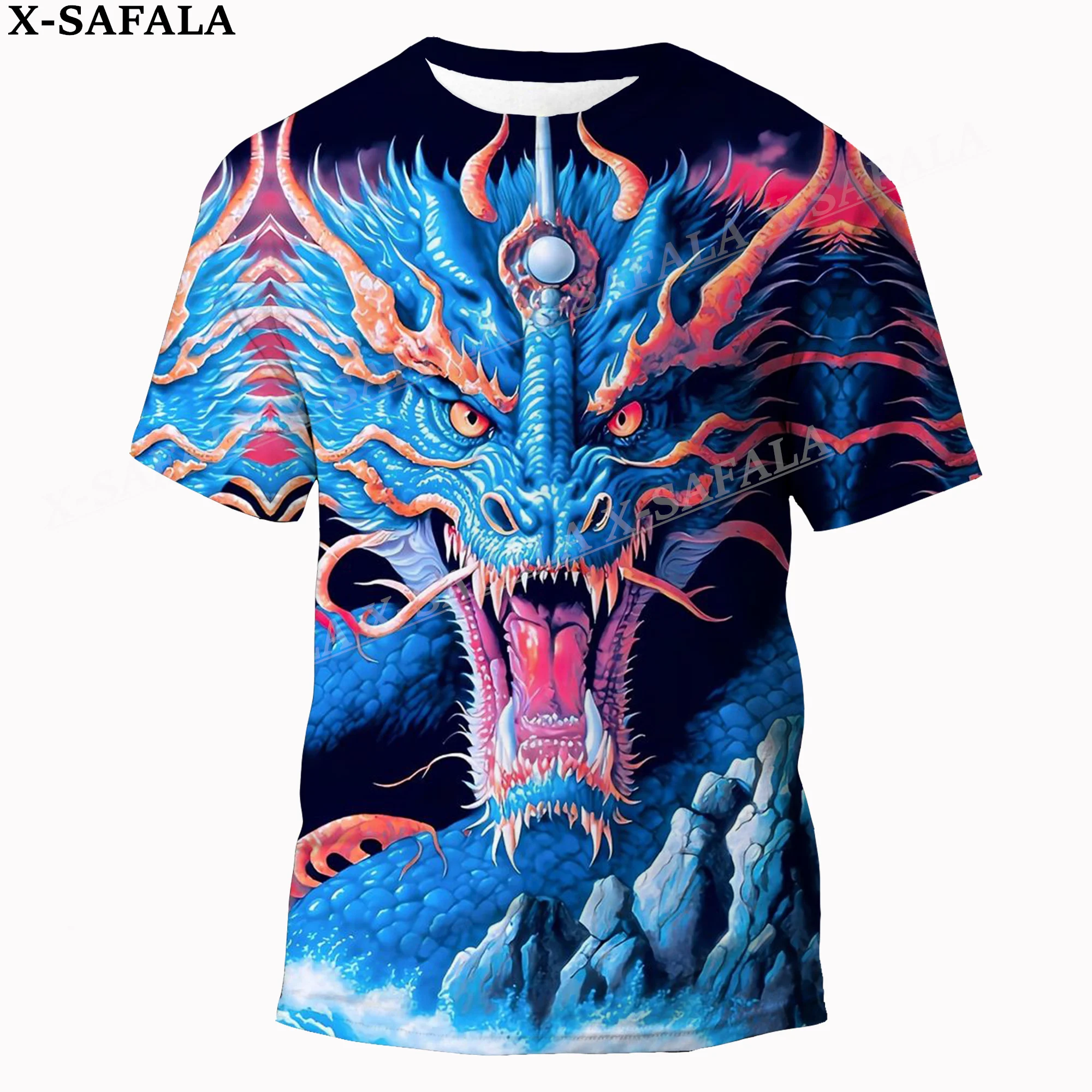 Myth Dragon Art Moon Trippy Customized 3D Prints High Quality Milk Fiber T-shirt Round Neck Men Female Casual Tops-1