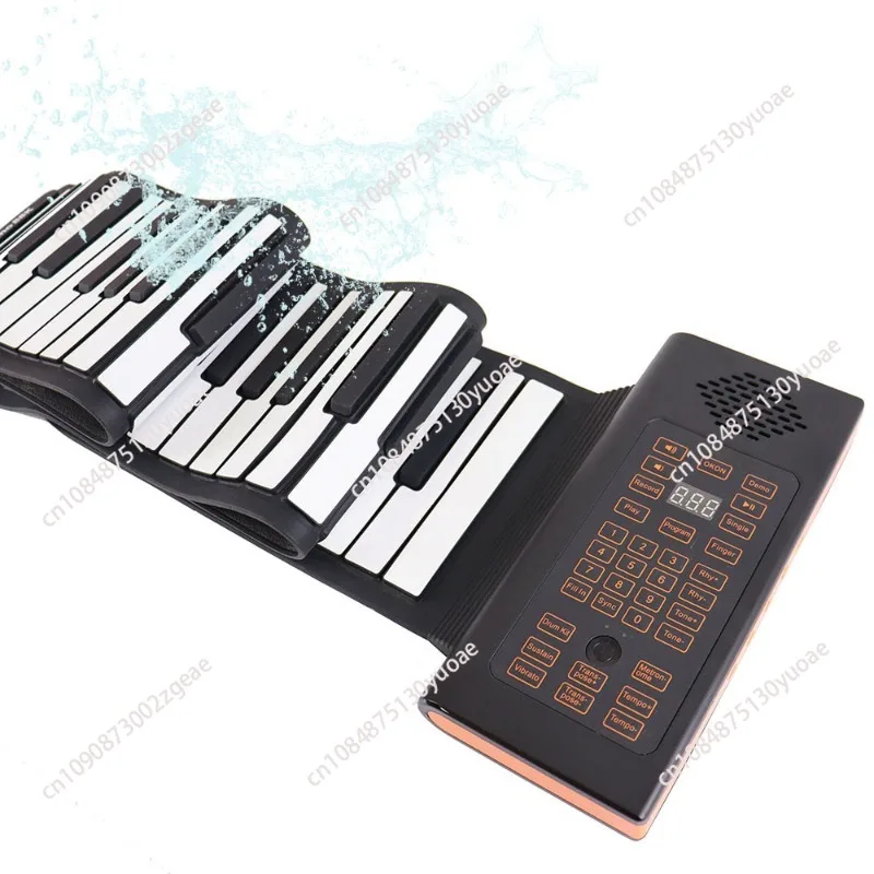 Portable Folding Hand Roll Piano, 88 Keys, Soft Silicone Keyboard, Multi-function, Beginner