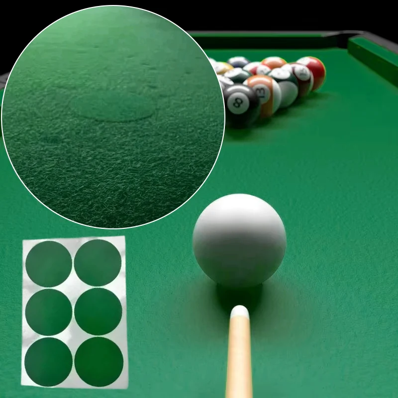 

Пластыри для ремонта бильярдного скатерти, прецизионные снукеры, маркер в горошек, пластырь для обслуживания бильярдного стола, зеленые защитные наклейки из фетра