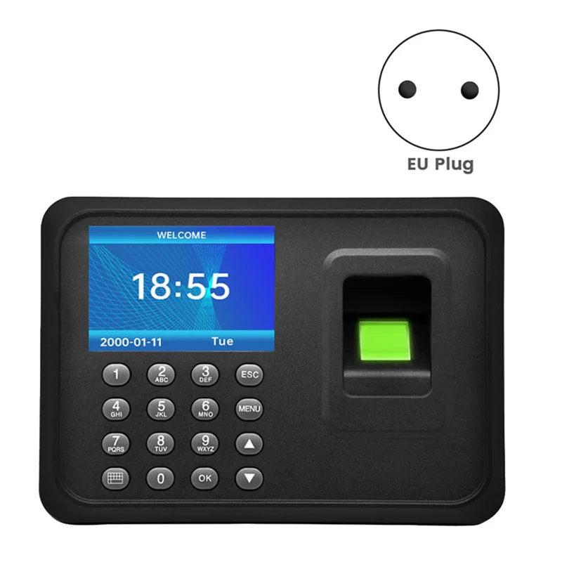 AF91-Fingerprint Attendance Machine Biometric Attendance System 1000 Fingerprint Capacity Support USB Driver Download EU Plug