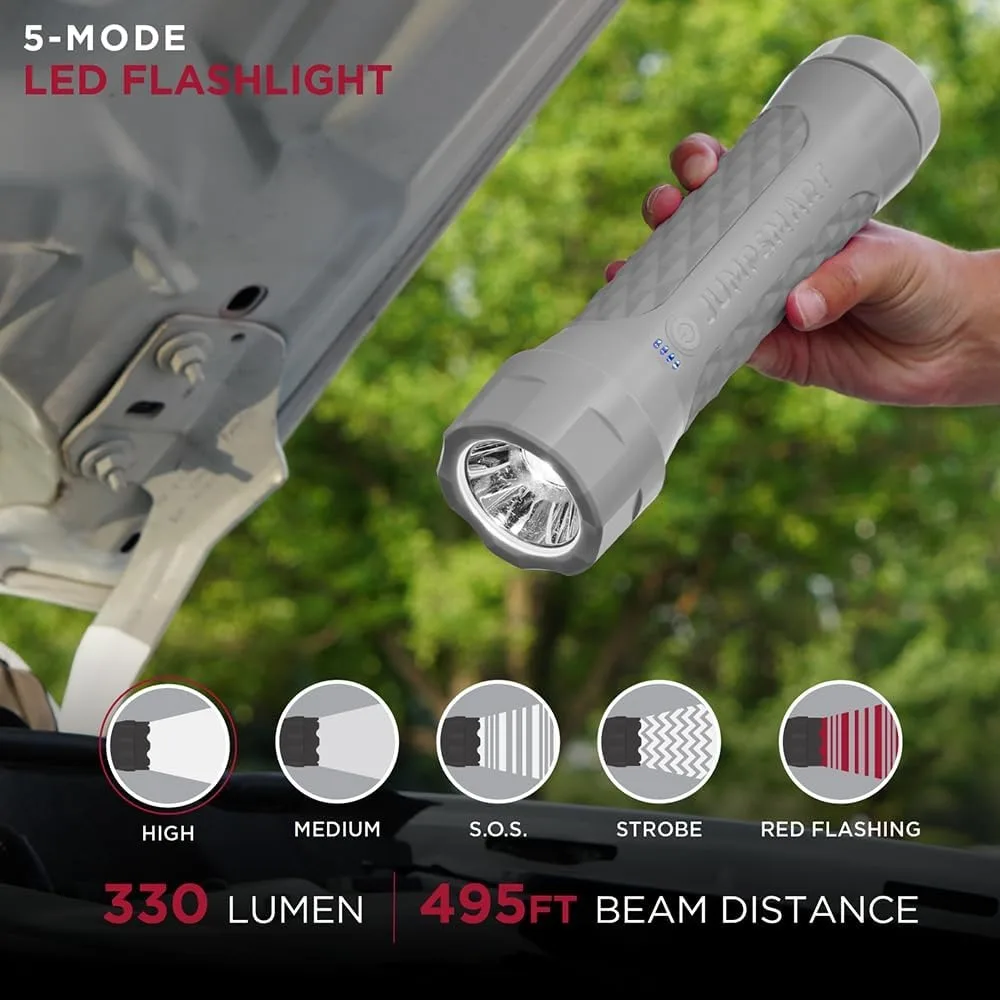 

JumpSmart - 10-in-1 Portable Vehicle Jump Starter, Flashlight, Power Bank & More (Dove Gray)