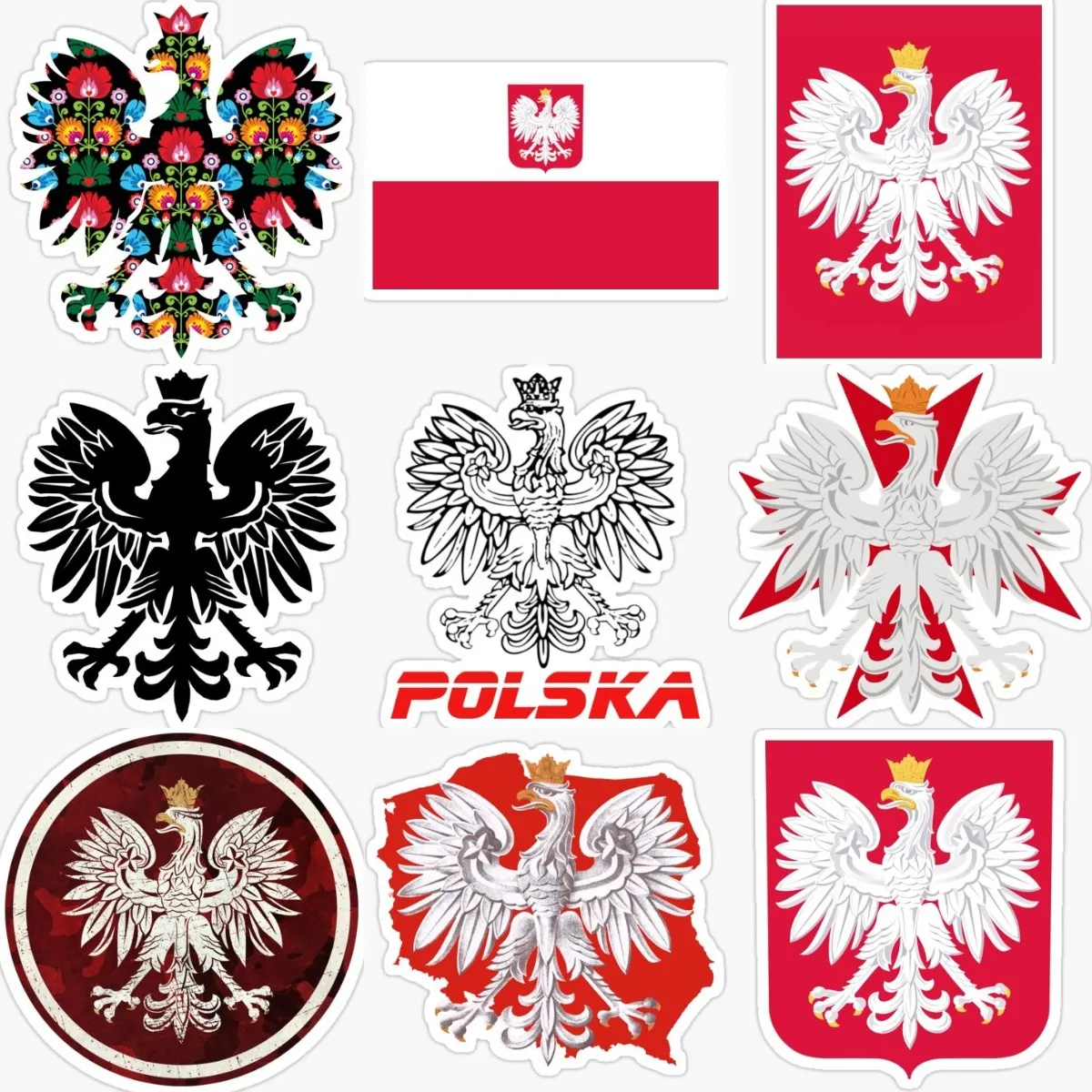 PL Poland Flag National Emblem Creative Eagle Stickers for Decorate Laptop Window Car Motorcycle Camper Van Bicycle Off-road