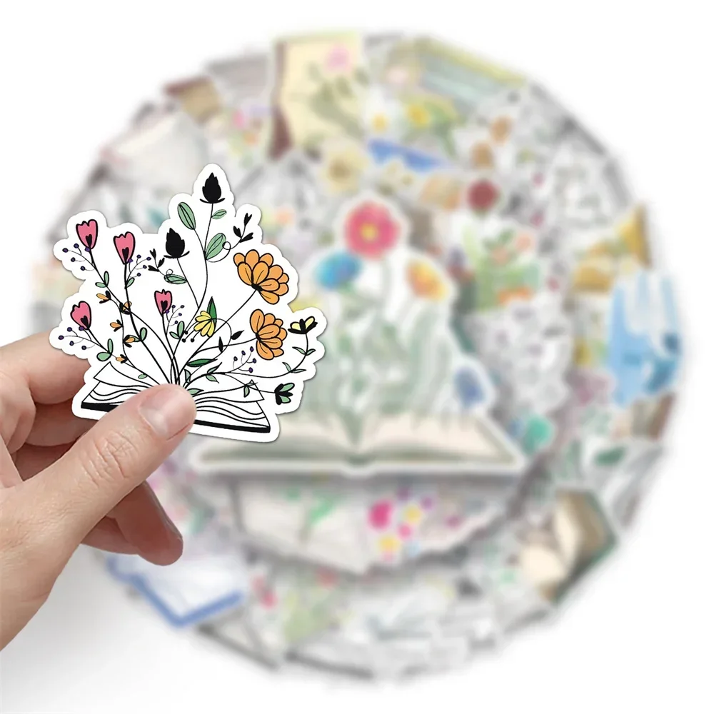 10/30/50PCS Book Flower Graffiti Sticker Cartoon Creative Skateboard DIY Guitar Computer Refrigerator Car  Waterproof  Wholesale