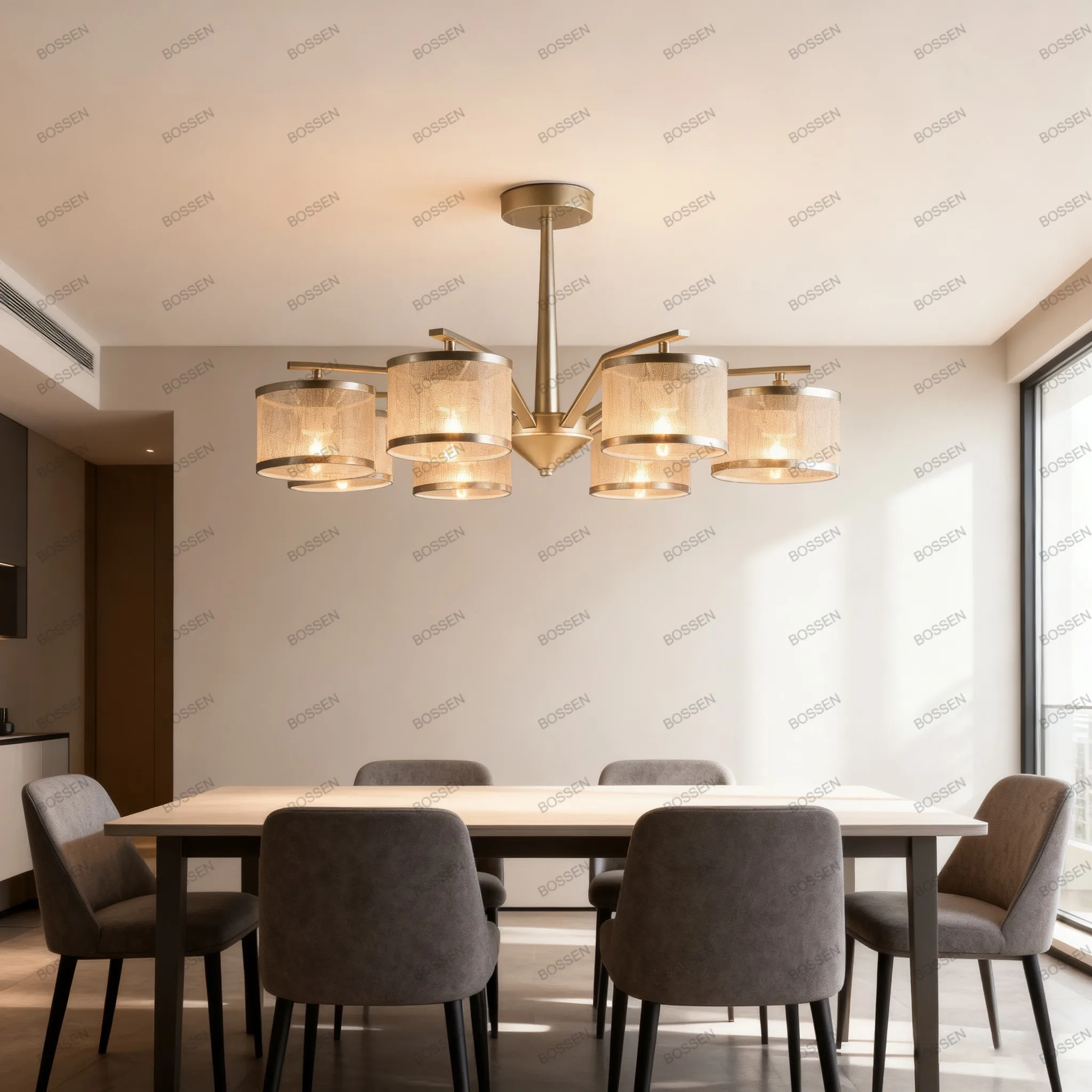 BOSSEN moderne branche d'arbre or matériel plafonnier verre suspension lustre à intensité variable pour salon chaîne réglable