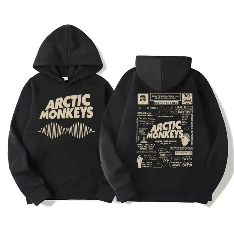 Harajuku hip hop hoodies for men women sweatshirt fashion trend style retro Arctic Monkeys Music Tour double sided print hoodies