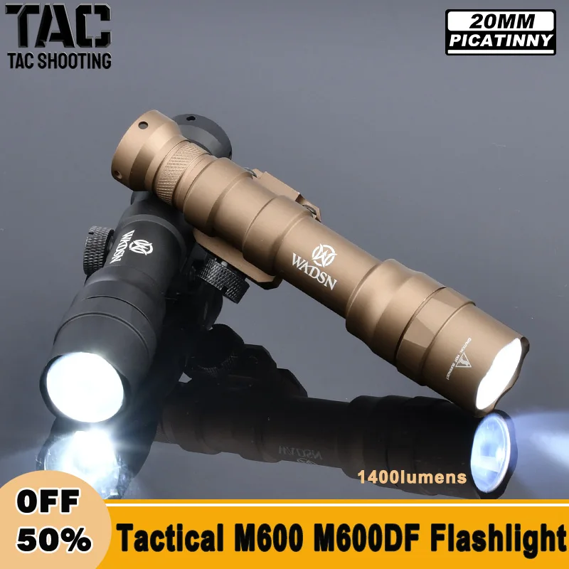 Tactical M600 M600DF Metal Flashlight Rifle Weapon Light LED 1400 Lumens Hunting Reconnaissance Light Picatinny 20MM Rail Parts