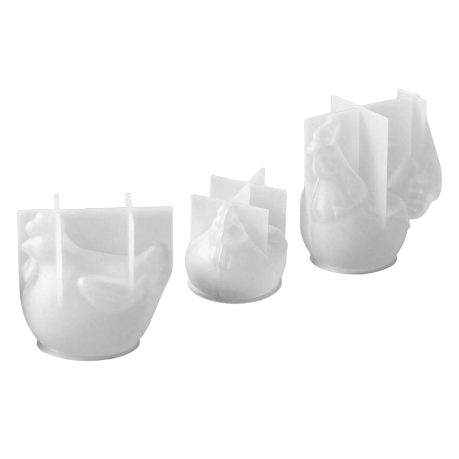 3 قطعة الإستنسل الديكور عيد الفصح الدجاج الشوكولاته قوالب الخبز عيد الميلاد الايبوكسي قالب الصب الحيوان سيليكون ثلاثية الأبعاد الراتنج