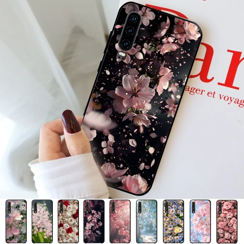 Pink Spring Cherry Blossoms Phone Case For Huawei P 8 9 10 20 30 40 50 Pro Lite Psmart Honor 10 lite 70 Mate 20lite